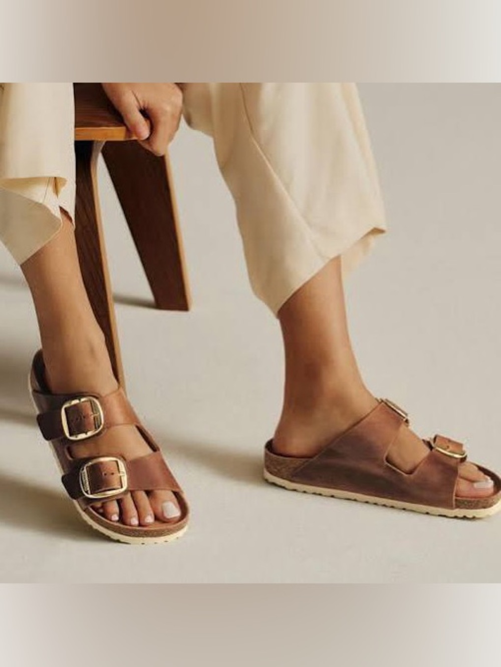 Birkenstock Arizona Big Buckle Cognac Oiled Leather Sandals Regular Width 39